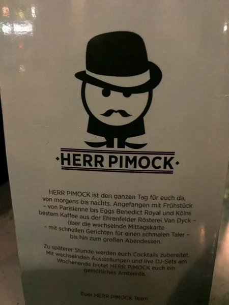 menu 2 of Herr Pimock