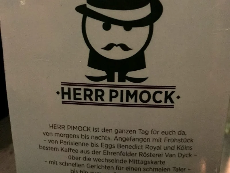 menu 2 of Herr Pimock