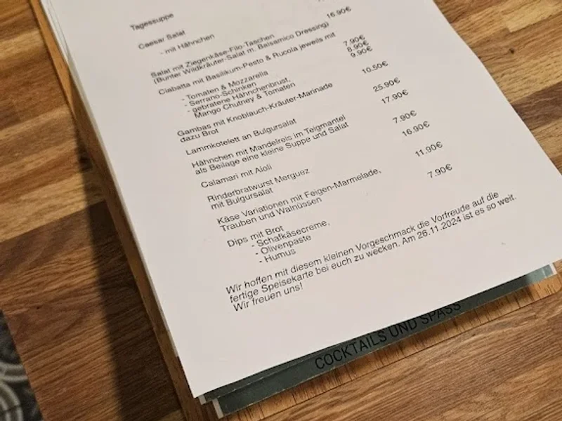 menu 1 of Café Toré