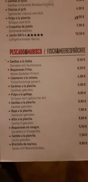 menu 2 of Barcelona Tapas Altona