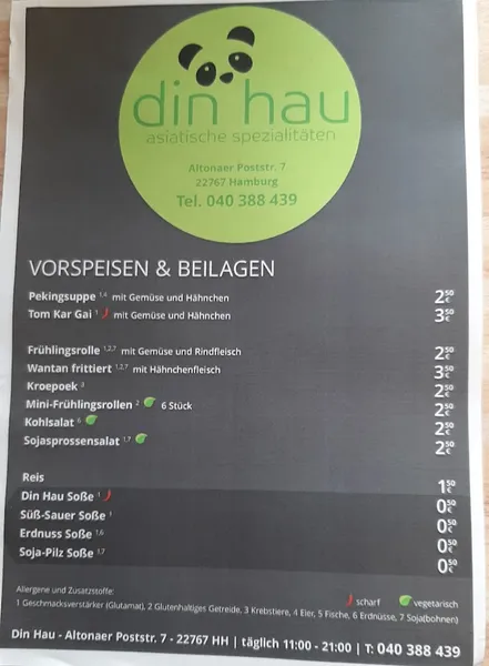 menu 2 of Din Hau