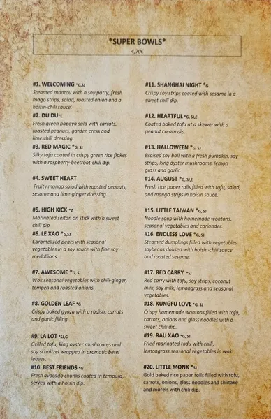 menu 0 of TA Vegan House Altona