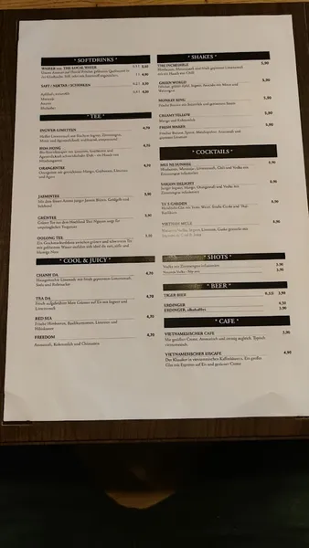 menu 1 of TA Vegan House Altona