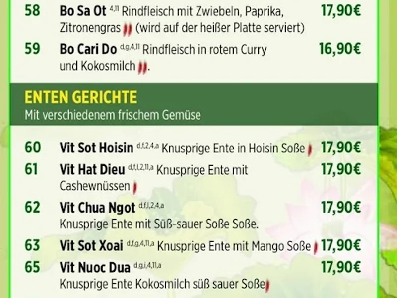 menu 1 of Hoa Thai Restaurant