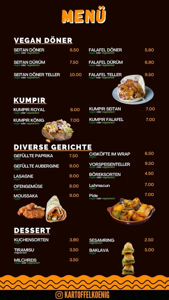 menu 0 of KARTOFFELKÖNIG RIEM (vegan Döner und Kumpir)