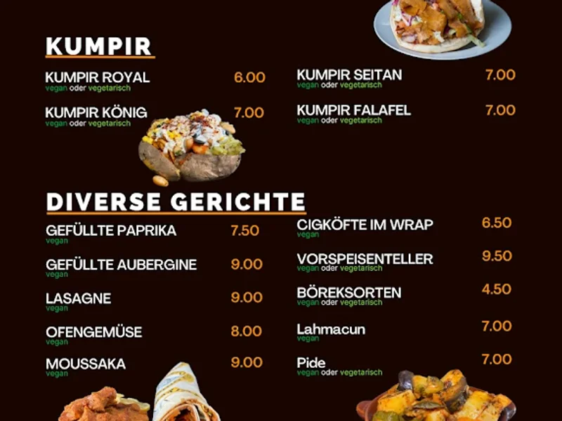 menu 0 of KARTOFFELKÖNIG RIEM (vegan Döner und Kumpir)