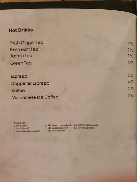 menu 2 of Thai Viet