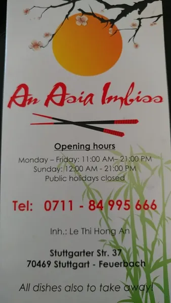 menu 2 of An Asia Imbiss