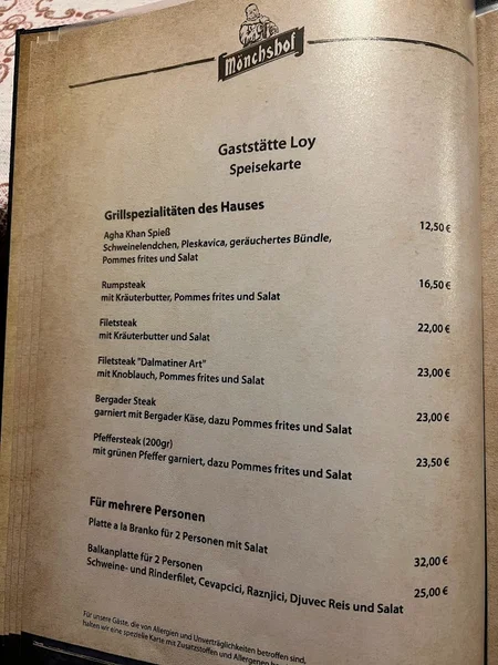menu 1 of Gaststätte Loy
