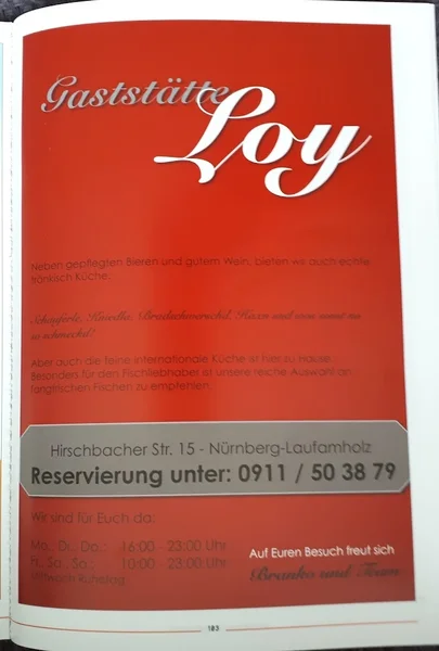 menu 2 of Gaststätte Loy