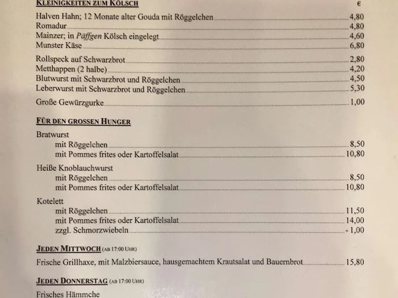 menu 1 of Lommerzheim