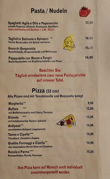 menu 1 of Toscanini.bremen