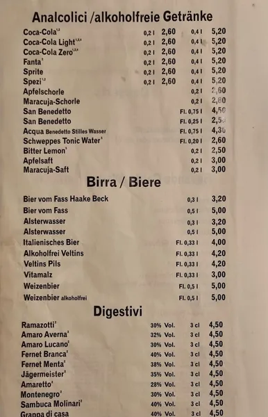 menu 2 of Toscanini.bremen