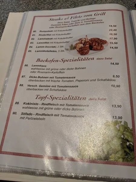 menu 1 of Restaurant Rosmarin