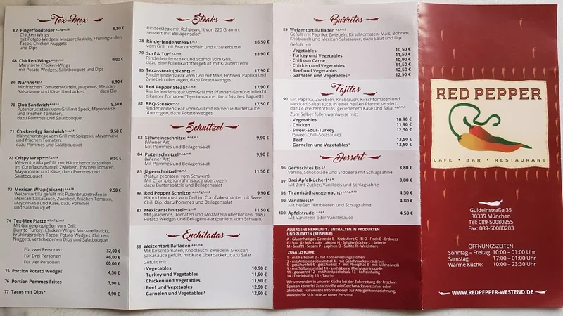 menu 0 of Red Pepper