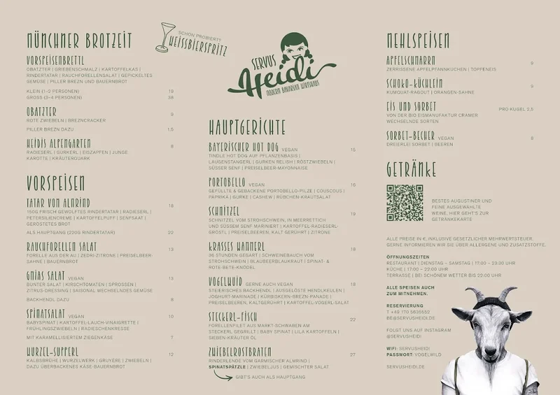 menu 0 of Servus Heidi