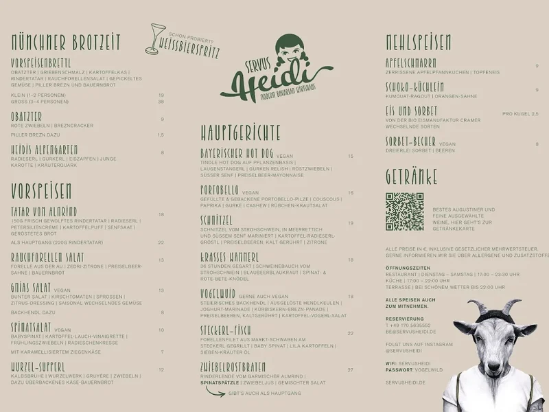 menu 0 of Servus Heidi