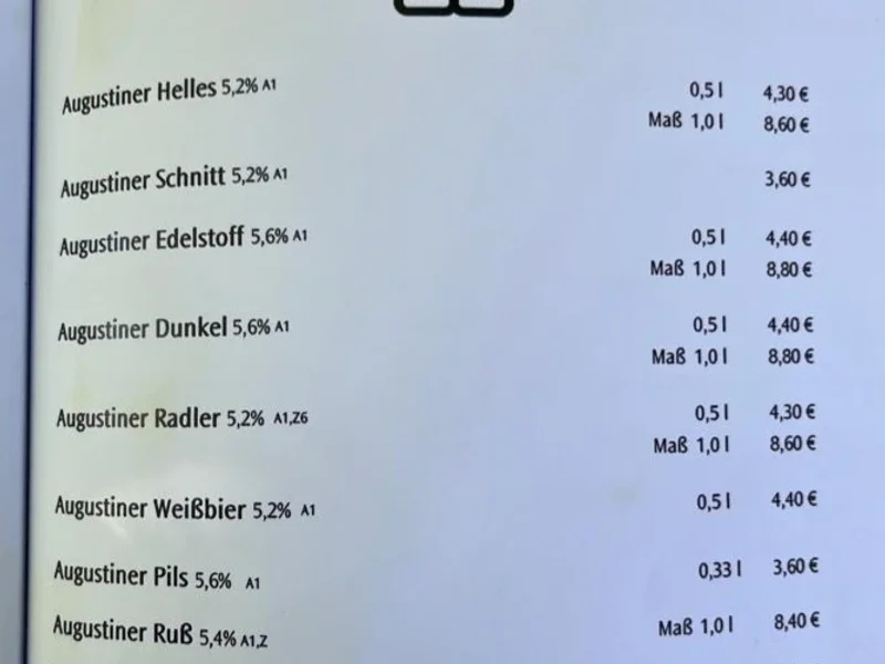 menu 1 of Wirtshaus am Bavariapark