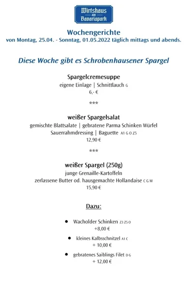 menu 2 of Wirtshaus am Bavariapark