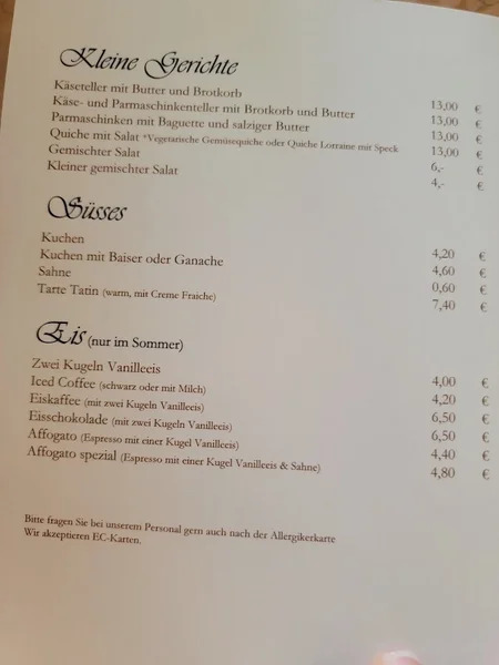 menu 0 of Marais