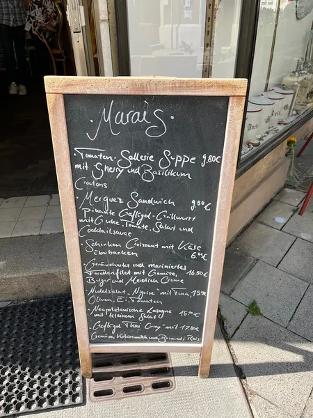 menu 2 of Marais