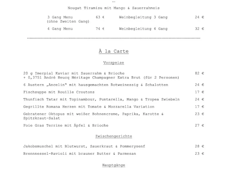 menu 0 of Restaurant Marais Soir