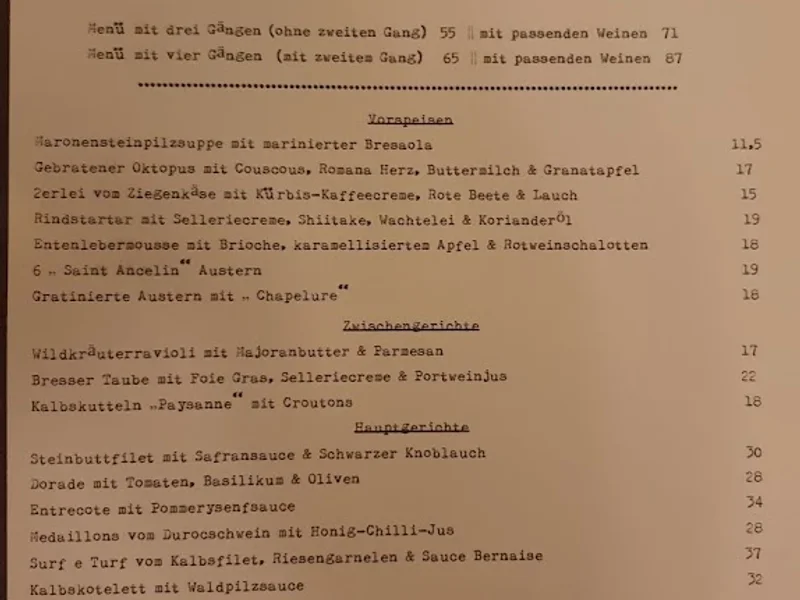 menu 1 of Restaurant Marais Soir