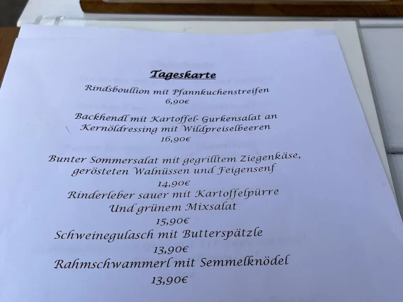 menu 2 of Schwanthaler Wirtshaus