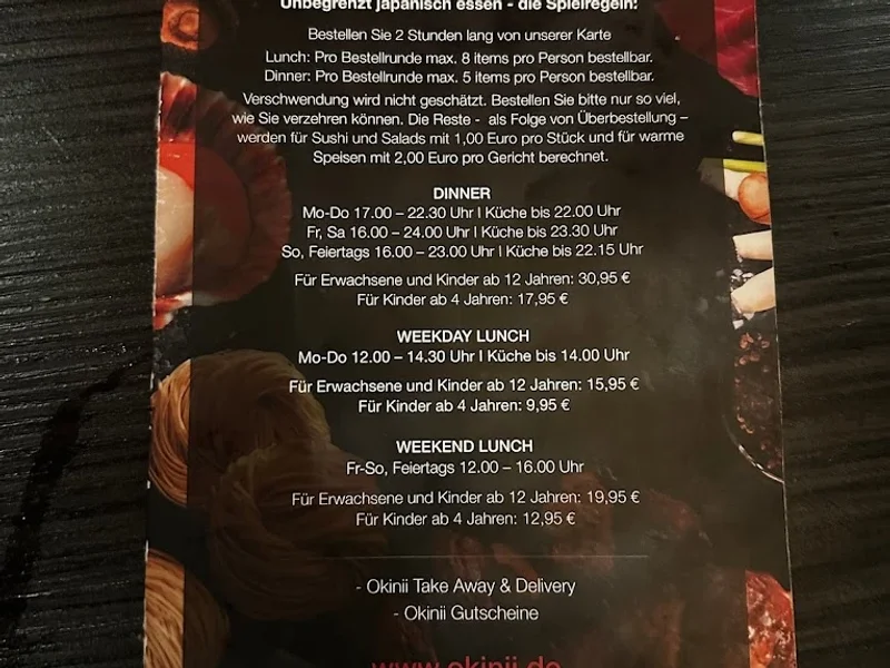 menu 0 of Okinii Köln