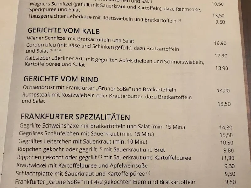 menu 1 of Apfelwein Wagner