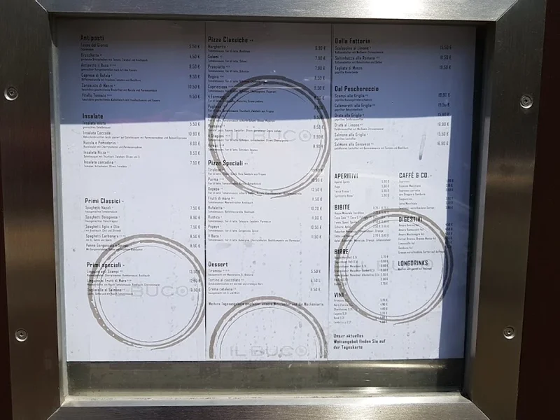 menu 2 of Trattoria Pizzeria Il Buco