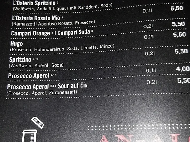 menu 0 of L'Osteria München Leopoldstraße