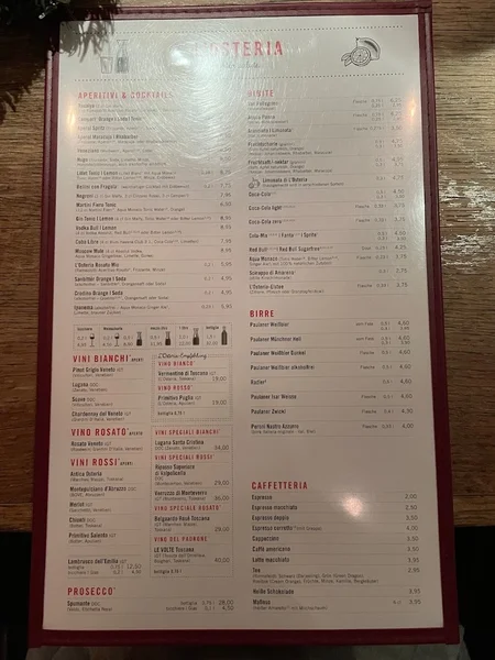 menu 1 of L'Osteria München Elisabethstraße