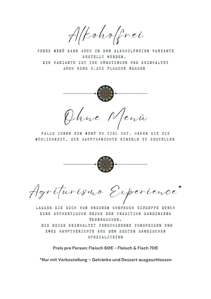 menu 2 of Domo Mea - Sardisches Restaurant