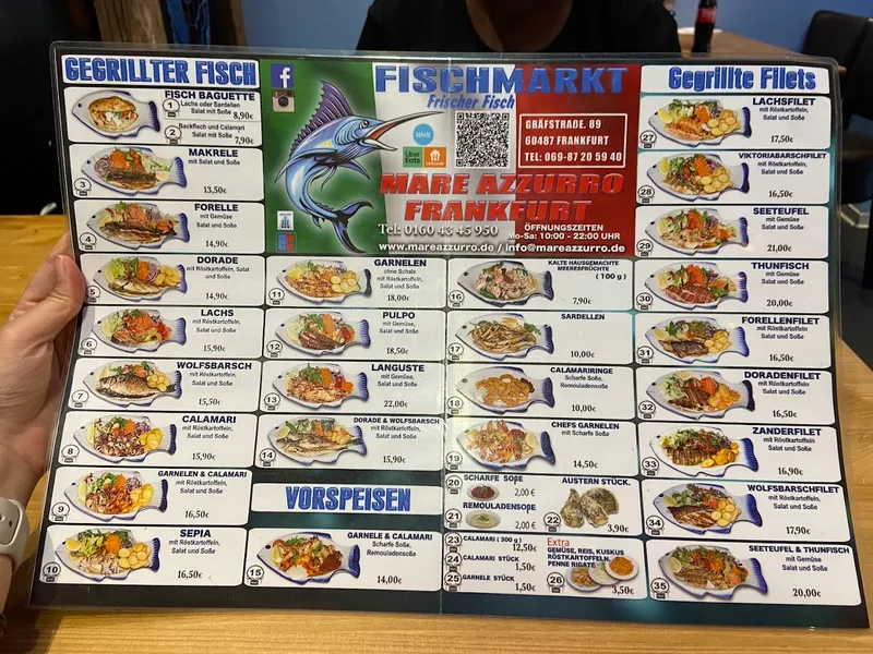 menu 0 of Mare Azzurro