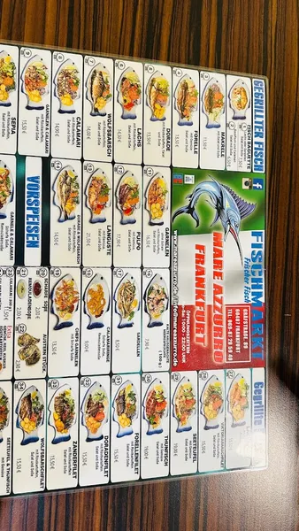 menu 2 of Mare Azzurro