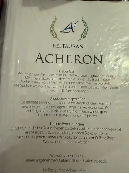 menu 1 of Acheron