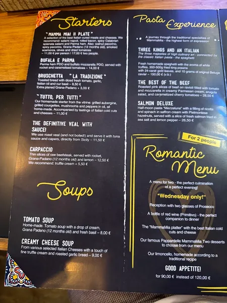 menu 2 of Ristorante "Mamma Mia"