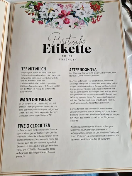 menu 1 of Eaton Place Café und Tearoom