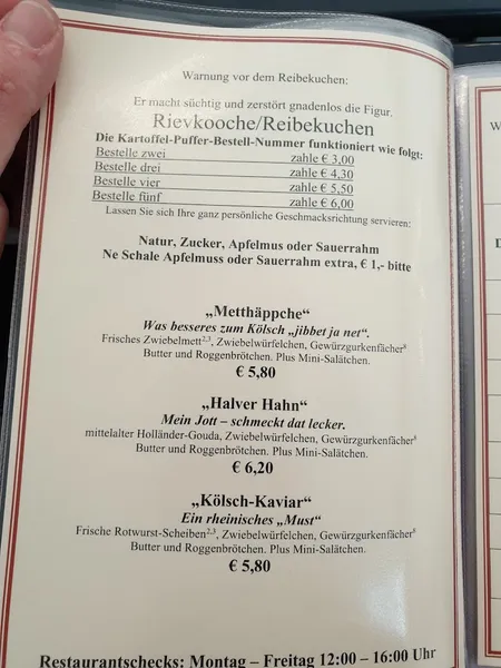 menu 2 of Rheinischer Hafen