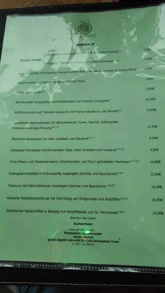 menu 0 of Cafe Scheidplatz, München