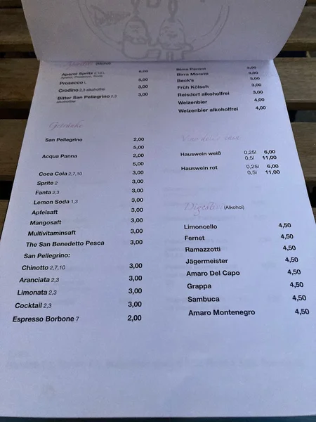 menu 1 of Pizzeria Totò e Peppino