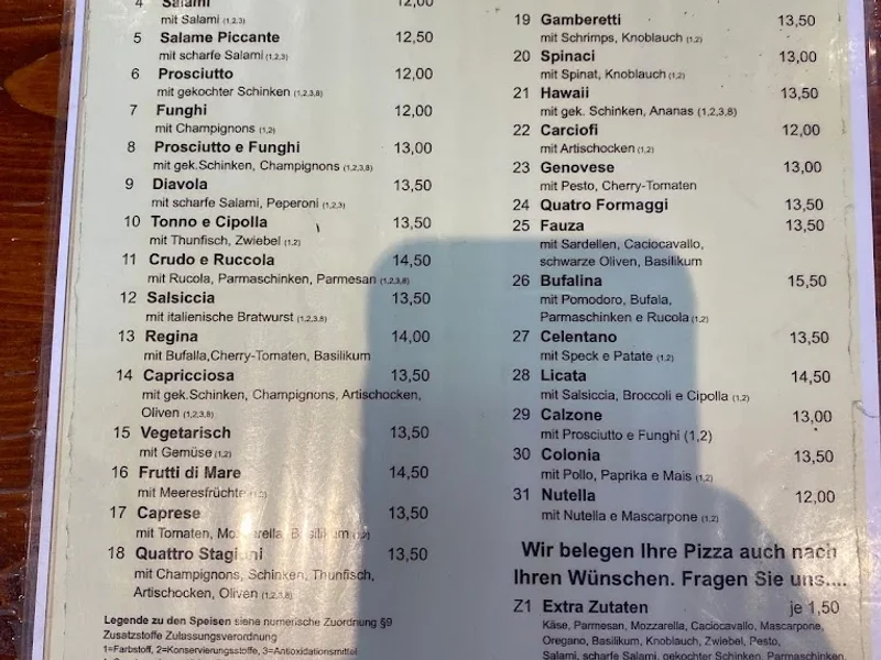 menu 1 of Bar Trattoria Celentano