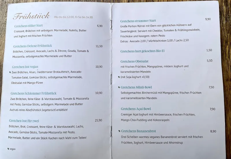 menu 0 of Gretchens Villa