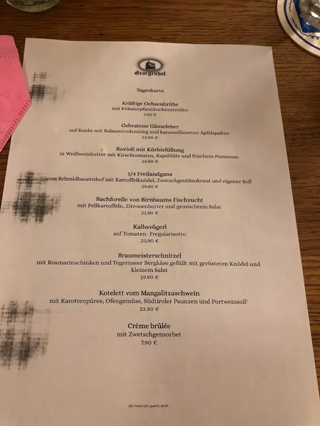 menu 1 of Georgenhof