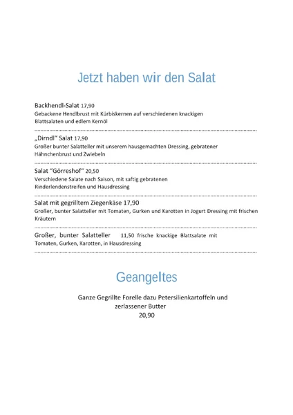 menu 2 of Wirtshaus Görreshof