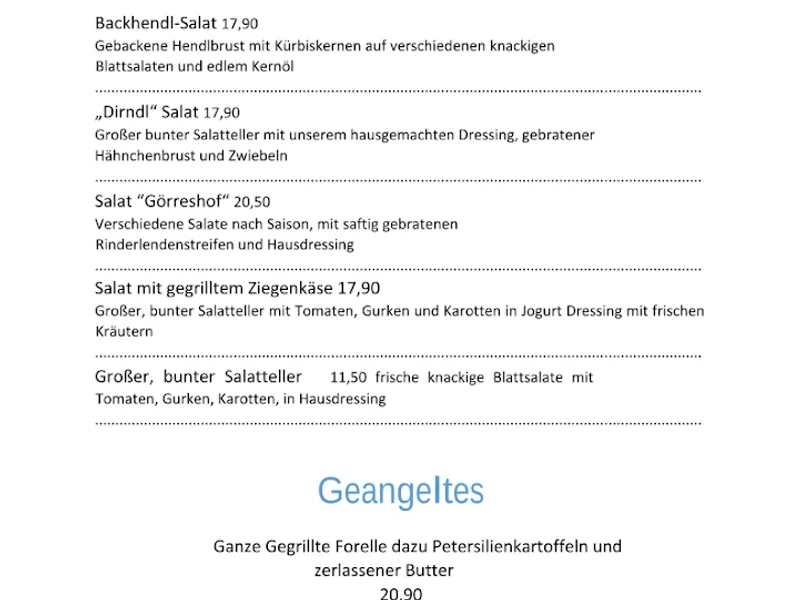 menu 2 of Wirtshaus Görreshof