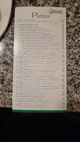 menu 0 of Pizzeria Olbia