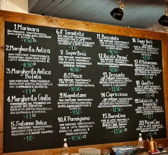menu 1 of Super Bro's