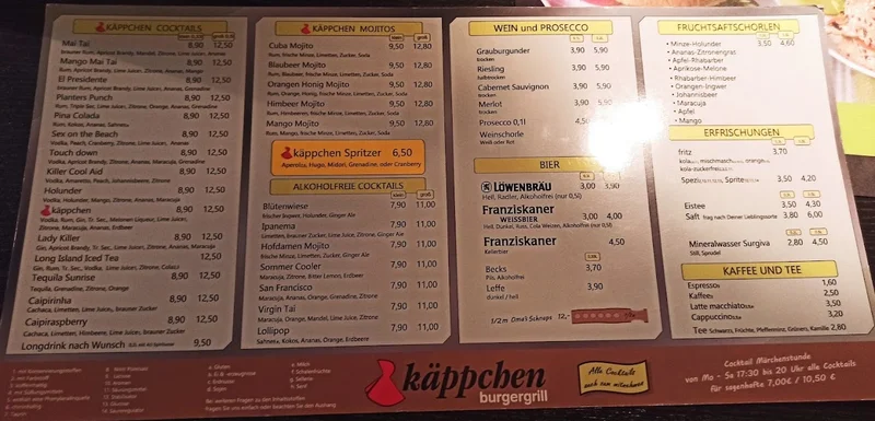 menu 0 of Käppchen Burgergrill